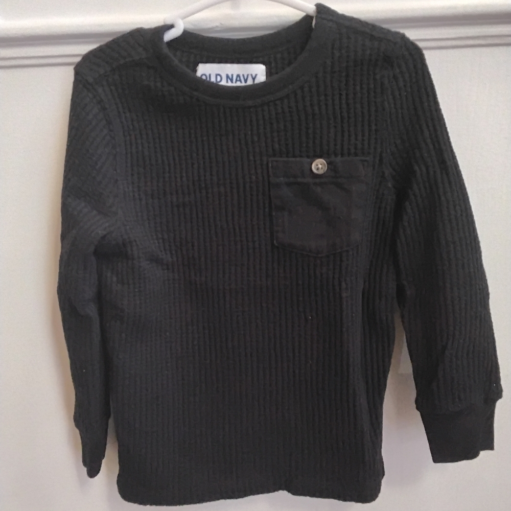Boys Navy Blue Thermal Long Sleeve Shirt – 3T